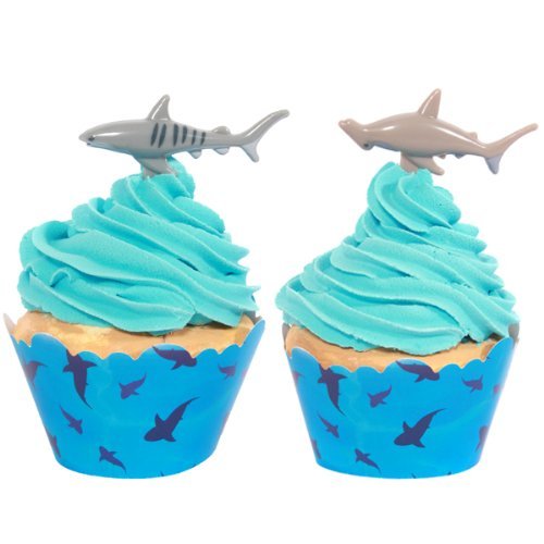 Shark Cupcake Toppers Toothpicks