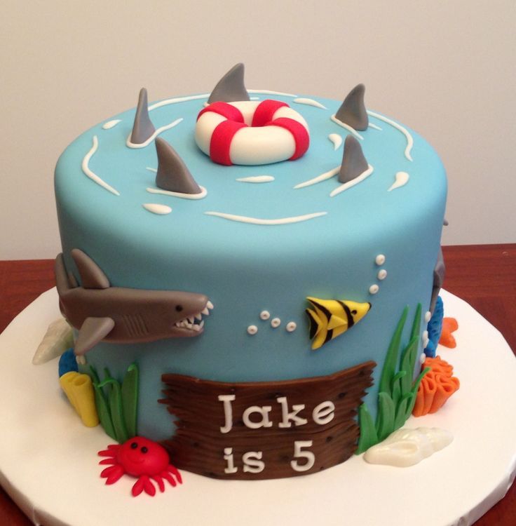 Awesome Shark Birthday Cake